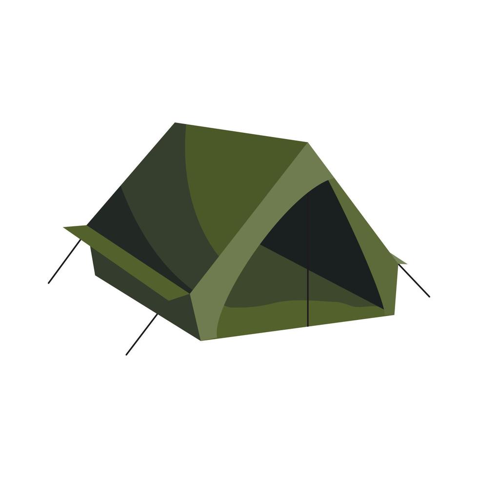 Tent icon, cartoon style vector