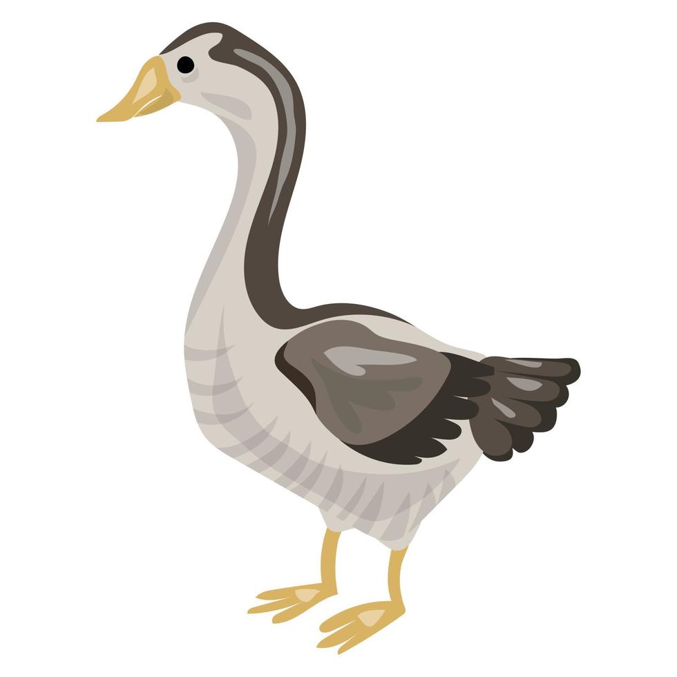Goose icon, cartoon style vector