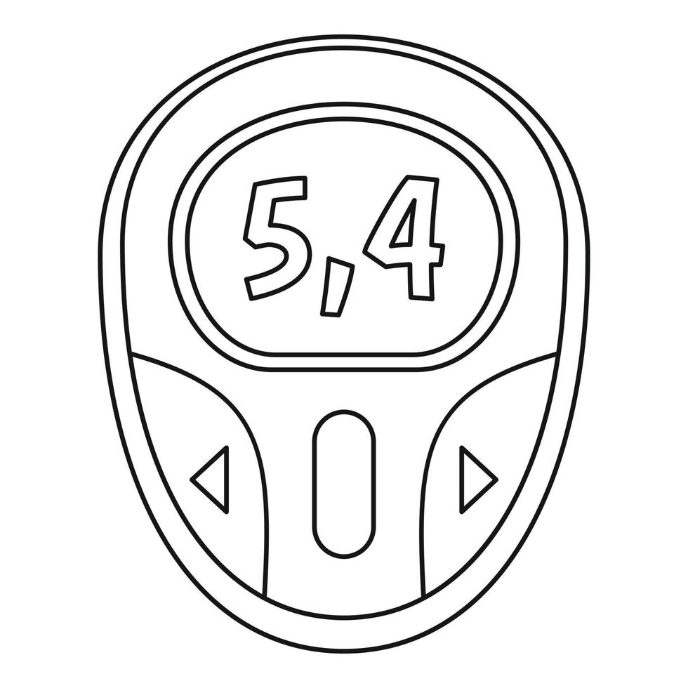 Blood glucose meter icon, outline style vector