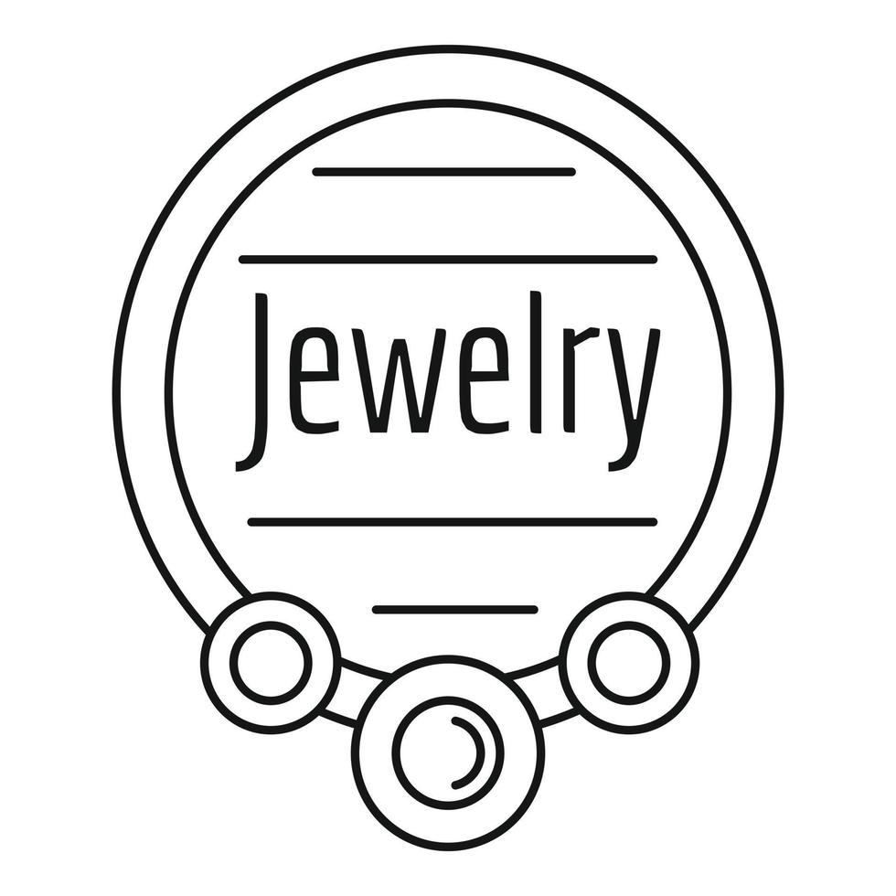 Jewelry logo, outline style vector