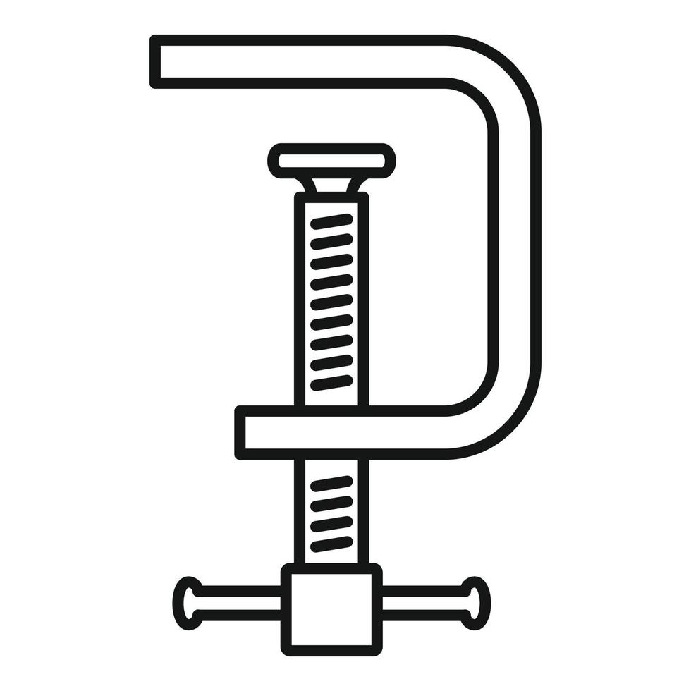 Metal clamp icon, outline style vector