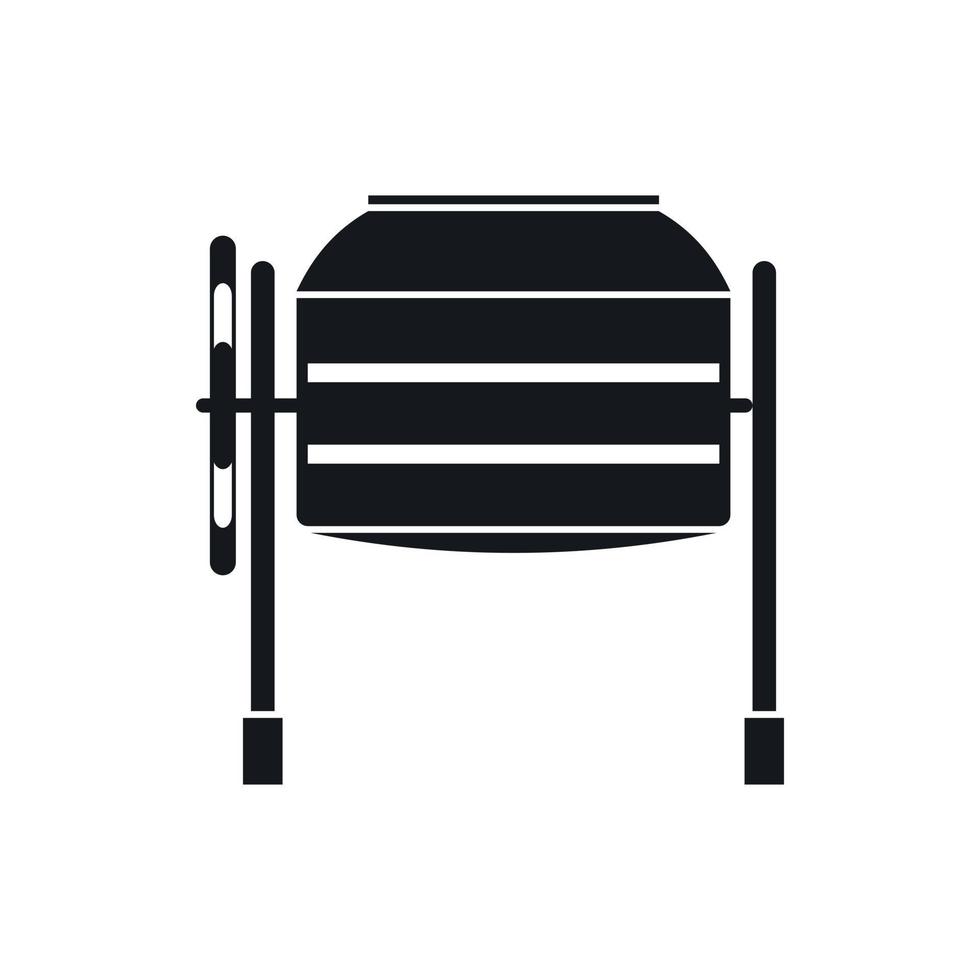 Concrete mixer icon, simple style vector