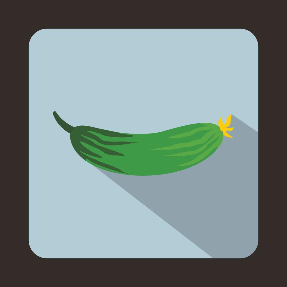 Fresh cucumber icon in flat style vector