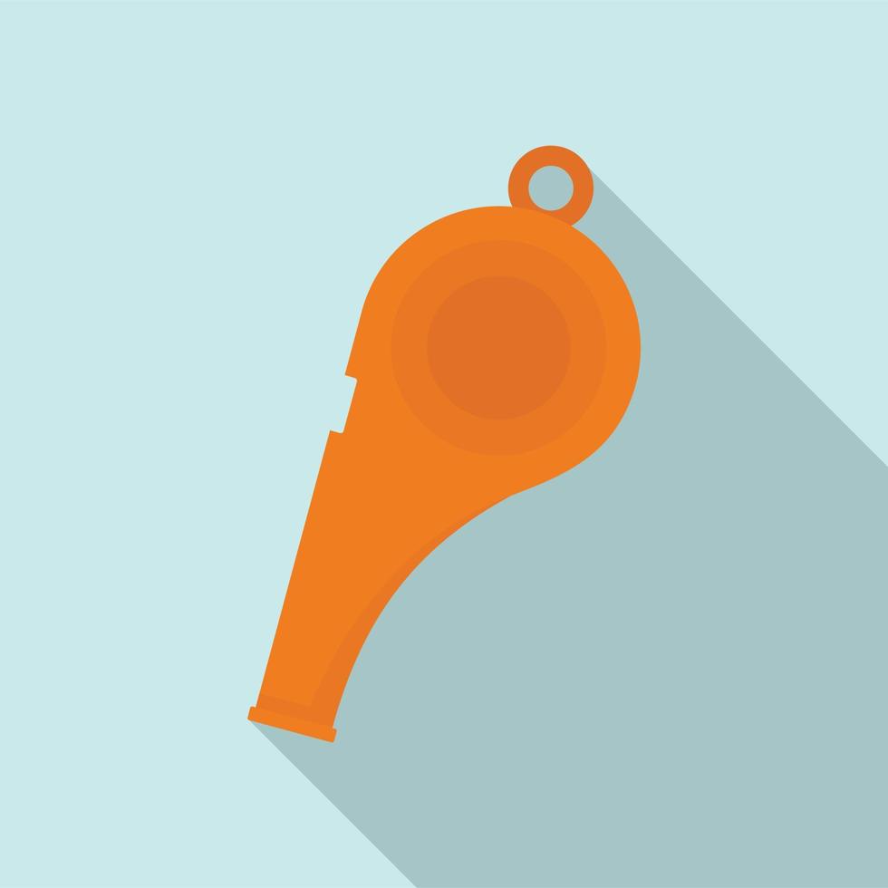 Orange whistle icon, flat style vector