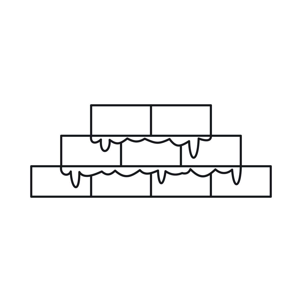 Brickwork icon, outline style vector