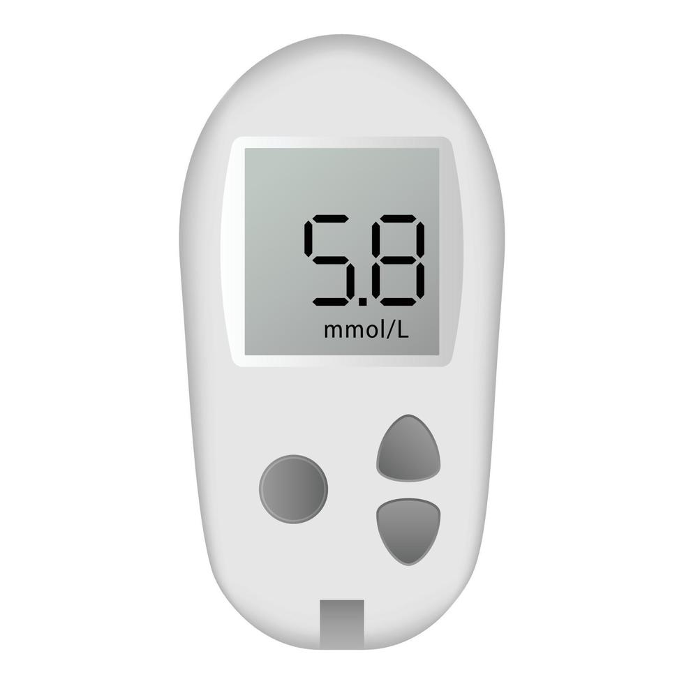 Glucose meter icon, realistic style vector