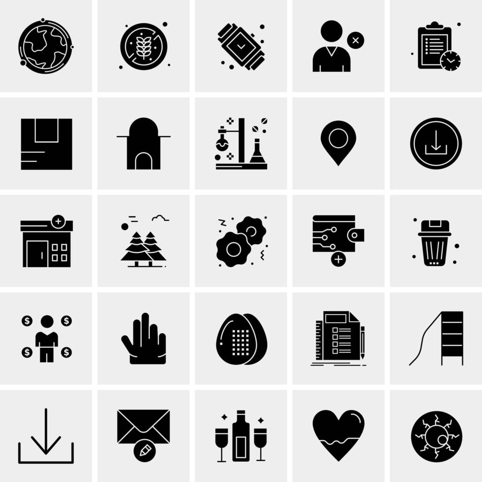 25 iconos de negocios universales vector ilustración de icono creativo para usar en proyectos relacionados con la web y dispositivos móviles