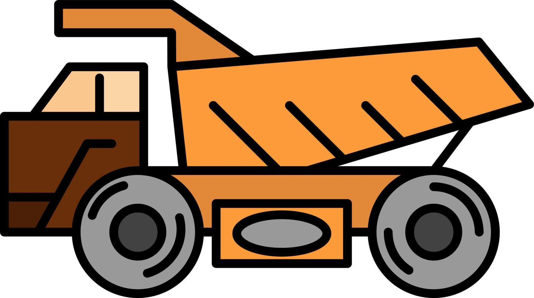 camión remolque transporte construcción color plano icono vector icono banner plantilla