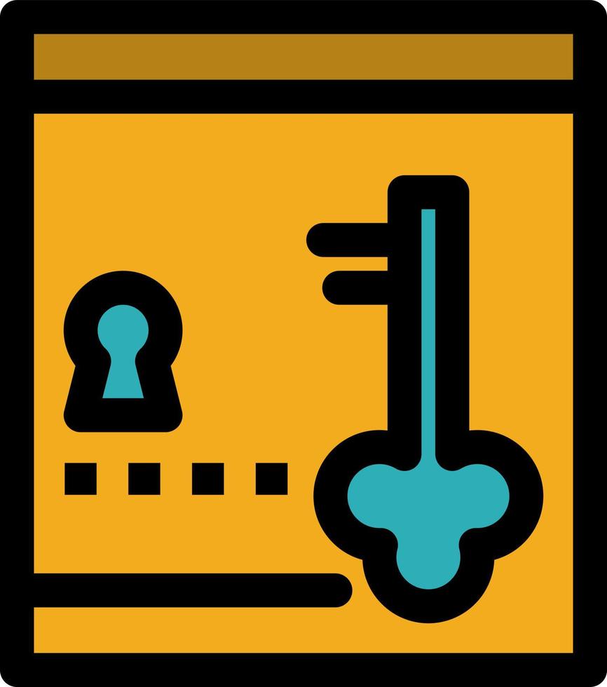 Safe Locker Lock Key  Flat Color Icon Vector icon banner Template
