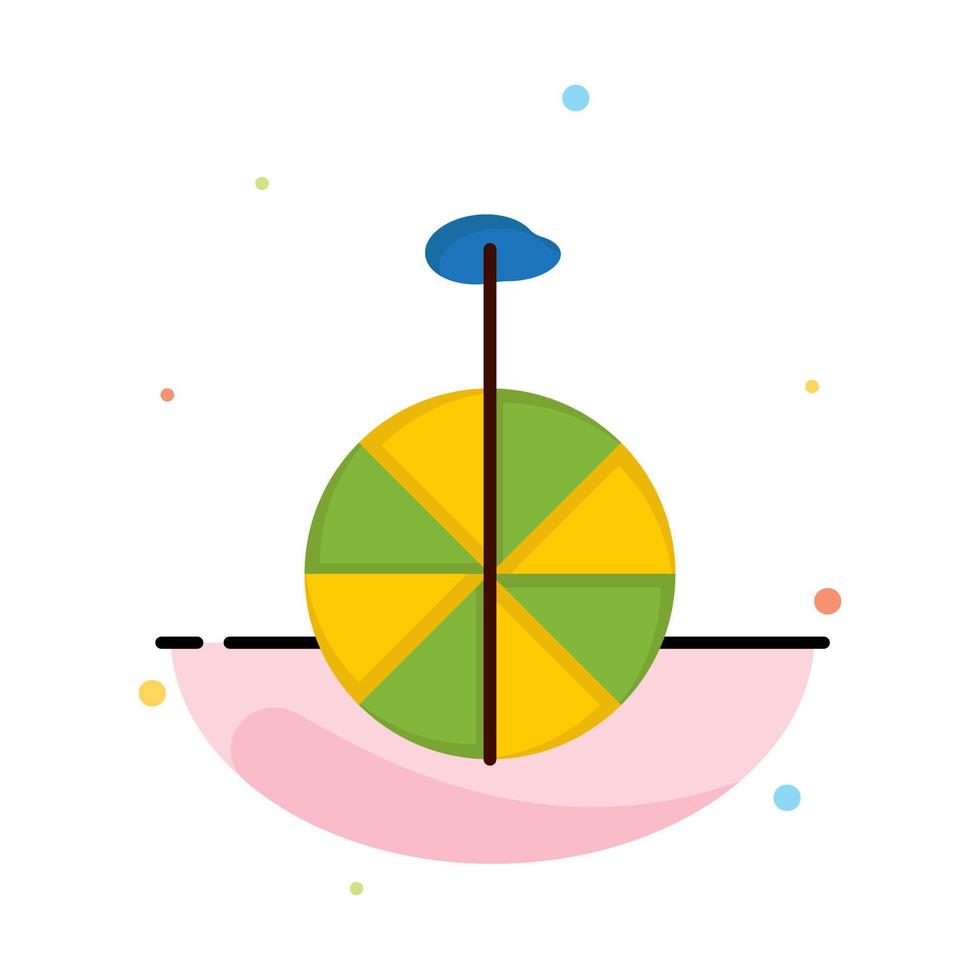 Wheel Cycle Circus Abstract Flat Color Icon Template vector