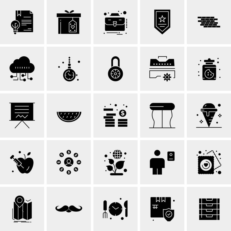 25 iconos de negocios universales vector ilustración de icono creativo para usar en proyectos relacionados con la web y dispositivos móviles