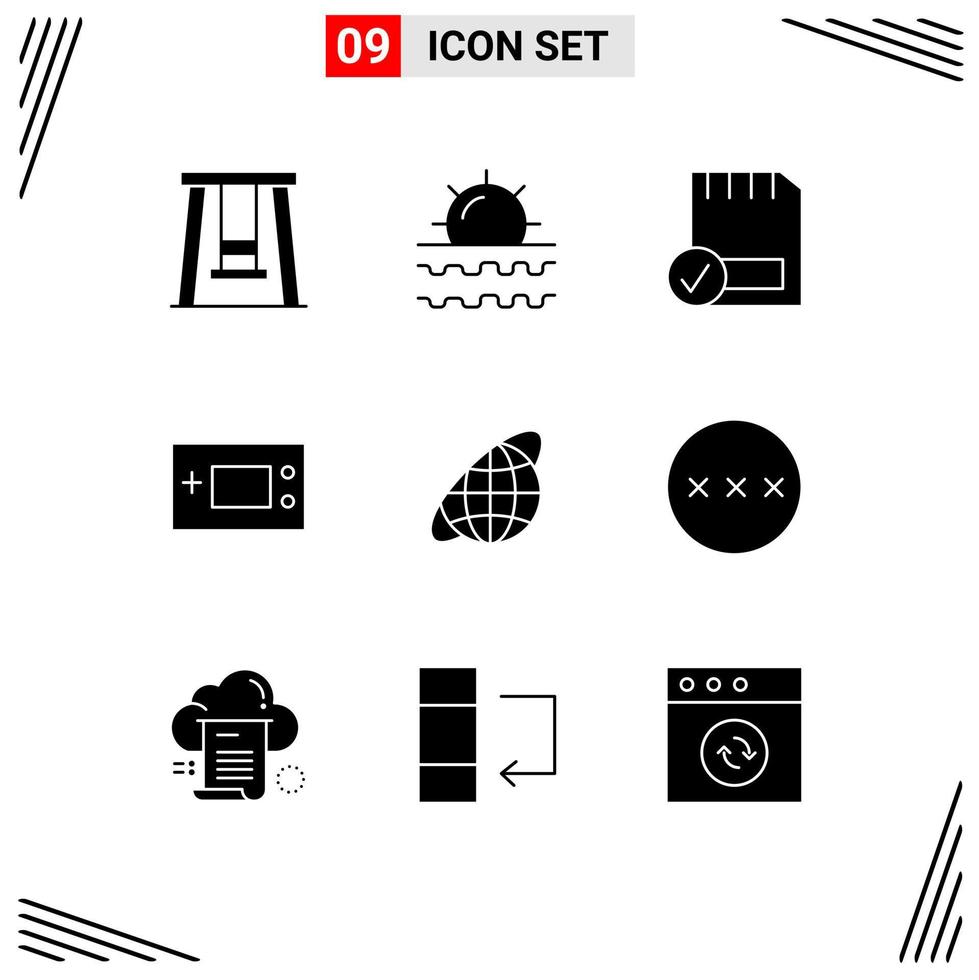 Set of 9 Modern UI Icons Symbols Signs for technology gameboy card electronics hardware Editable Vector Design Elements