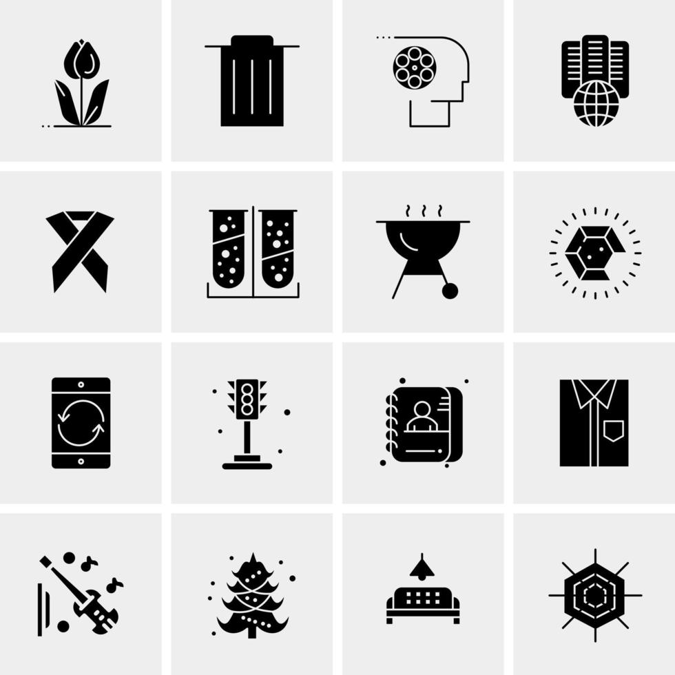 16 iconos de negocios universales vector ilustración de icono creativo para usar en proyectos relacionados con la web y dispositivos móviles