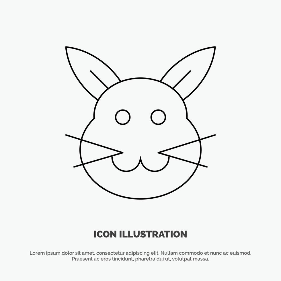 Bunny Bunny Easter Rabbit Line Icon Vector