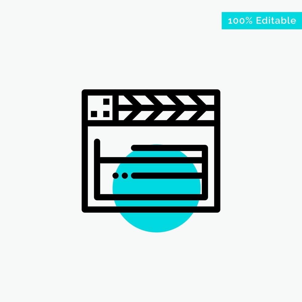 American Movie Usa Video turquoise highlight circle point Vector icon