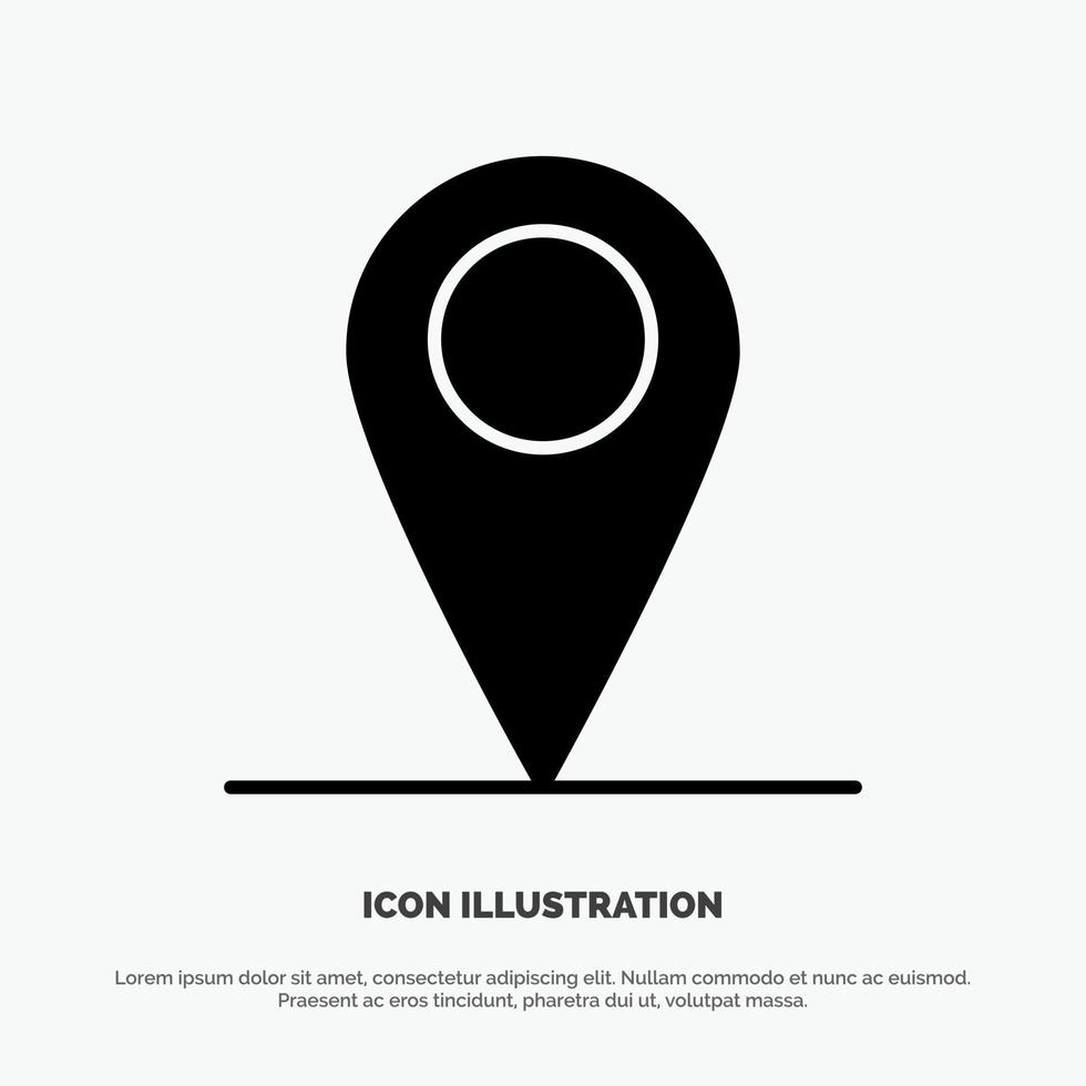 Global Location Pin World solid Glyph Icon vector