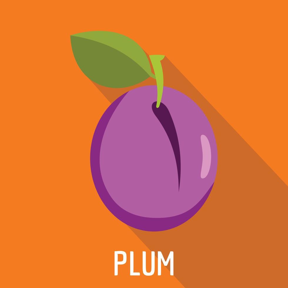 Plum icon, flat style vector