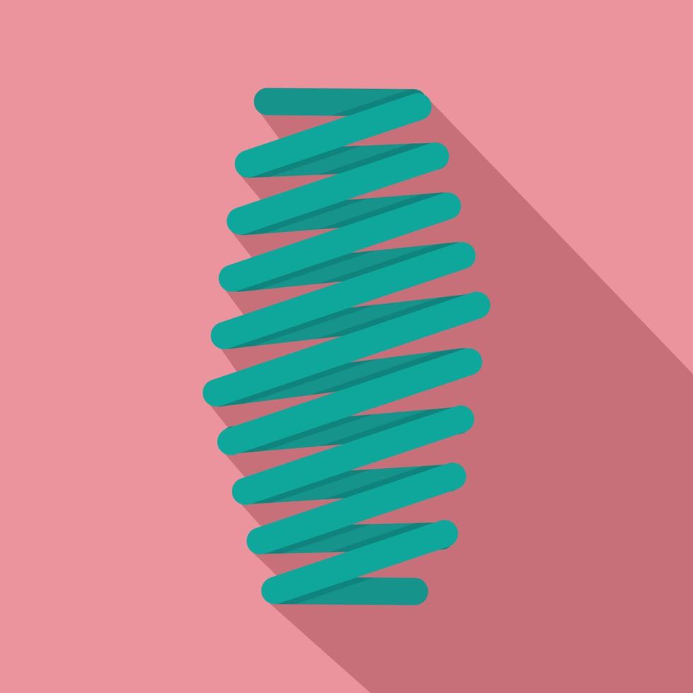 Fat spring coil icon, flat style vector