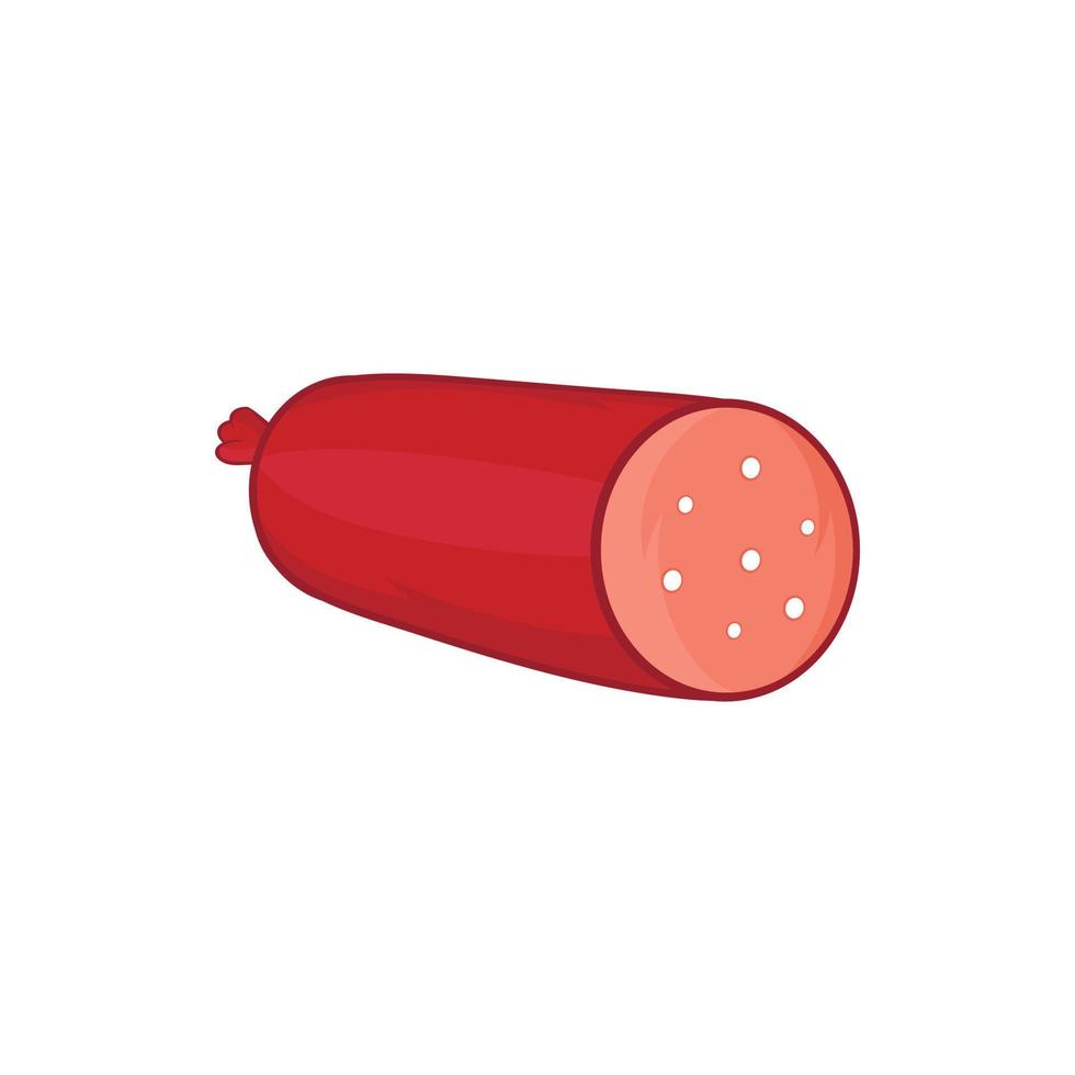 icono de salchicha de salami en estilo de dibujos animados vector