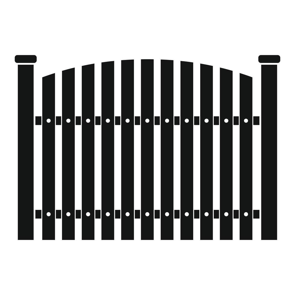 Wooden fence icon, simple style. vector
