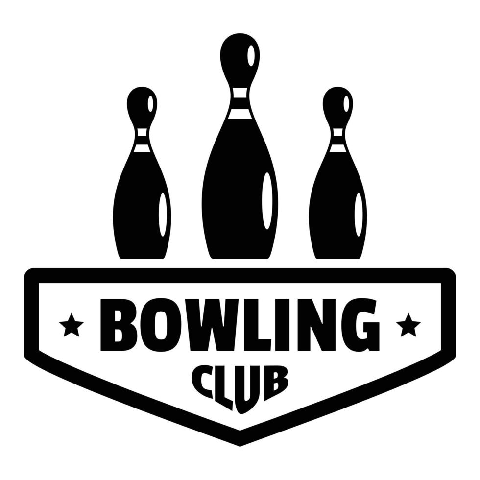 Bowling club logo, simple style vector