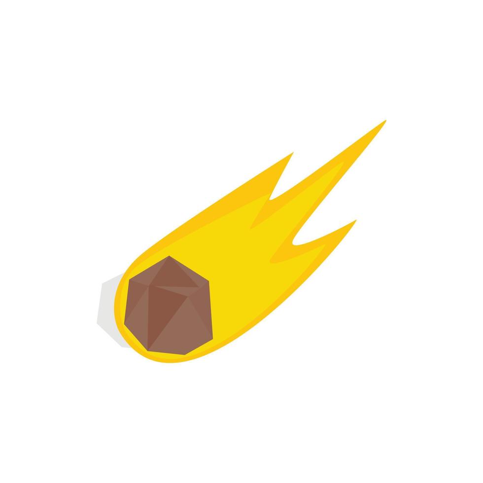 Falling meteor with long tail icon vector