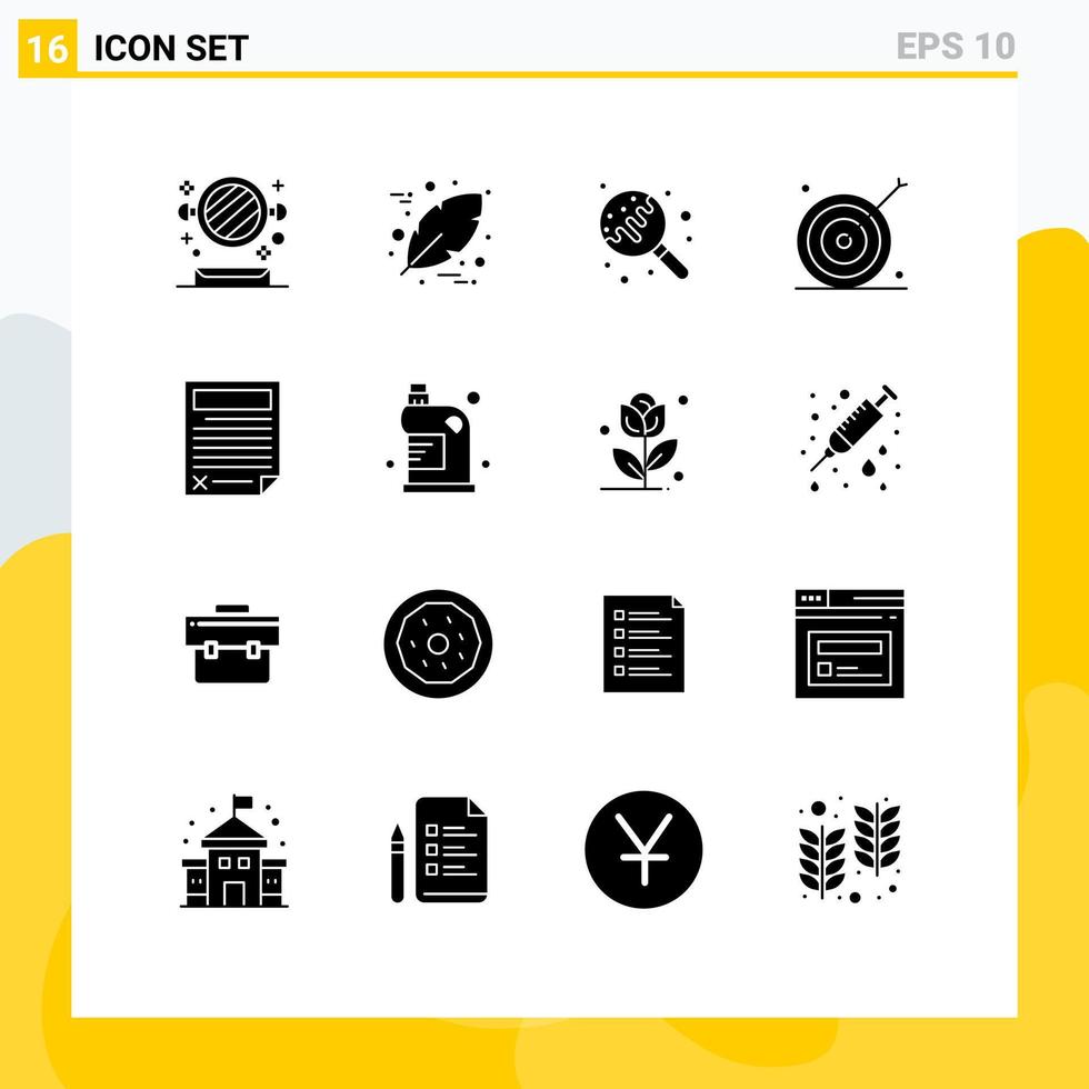 paquete de iconos de vector de stock de 16 signos y símbolos de línea para elementos de diseño de vector editables de objetivo de marketing de lollipop de destino de datos