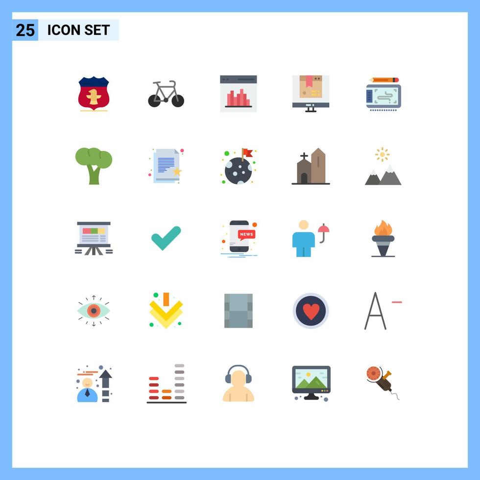 grupo de símbolos de iconos universales de 25 colores planos modernos de elementos de diseño vectorial editables de usuario de computadora de aplicación de producto de San Valentín vector