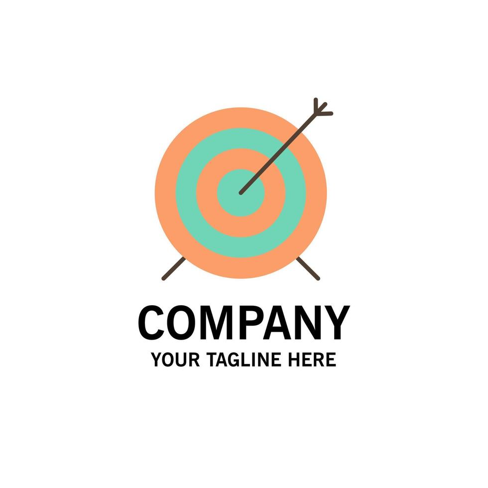 Target Dart Goal Focus Business Logo Template Flat Color vector
