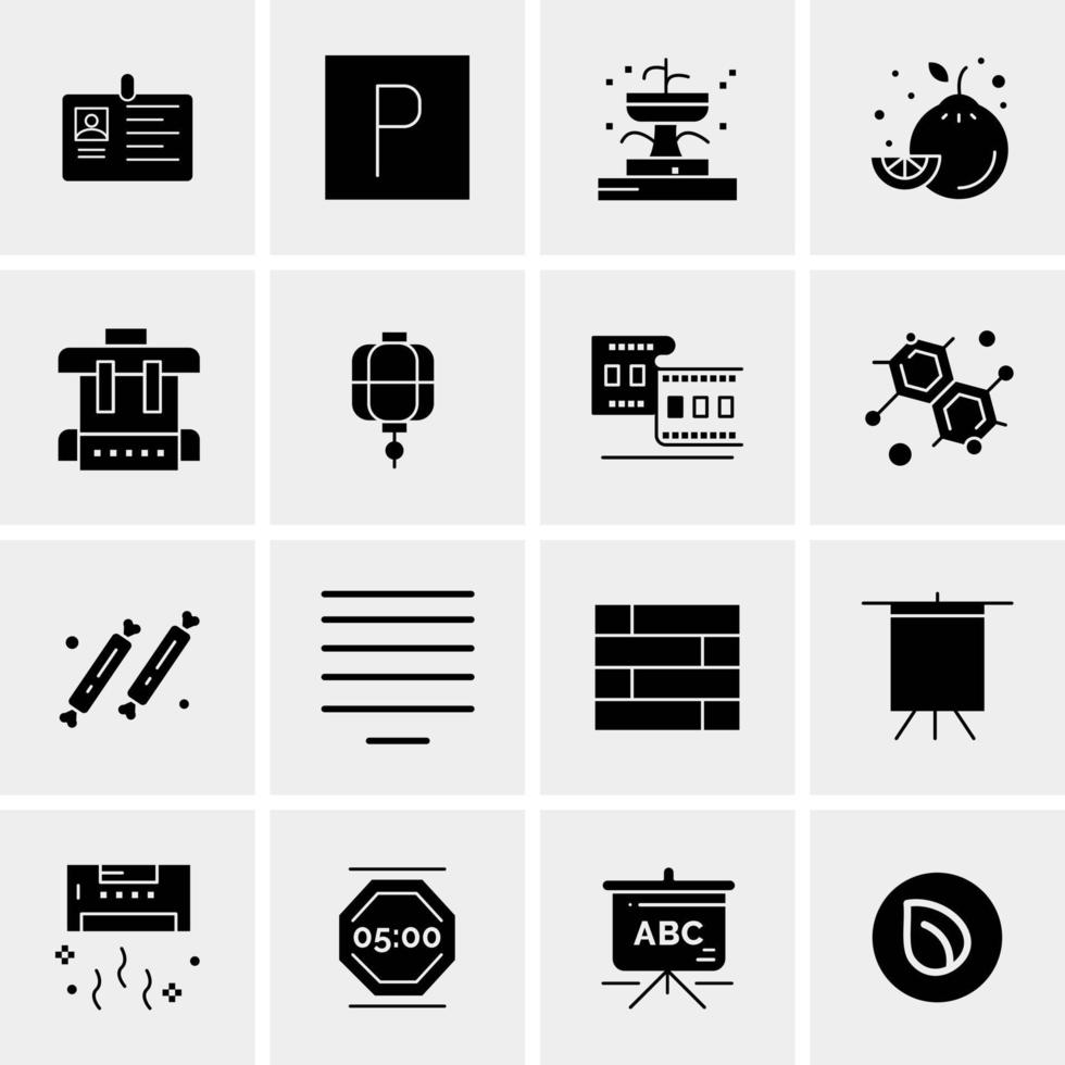 16 iconos de negocios universales vector ilustración de icono creativo para usar en proyectos relacionados con la web y dispositivos móviles