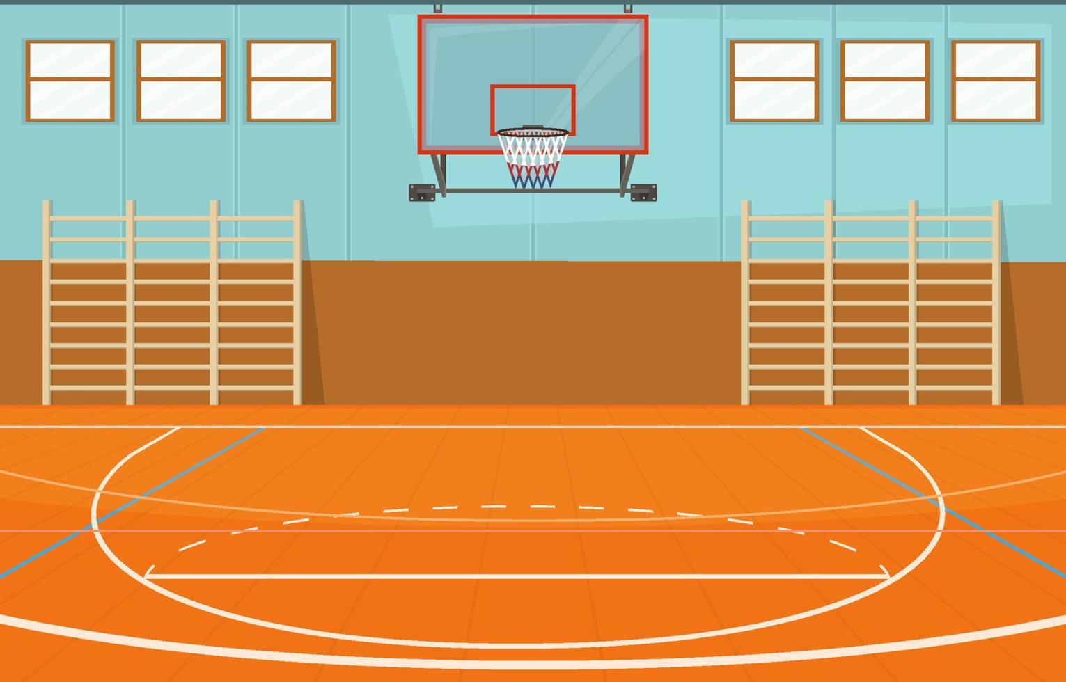 cancha de baloncesto concepto interior vector