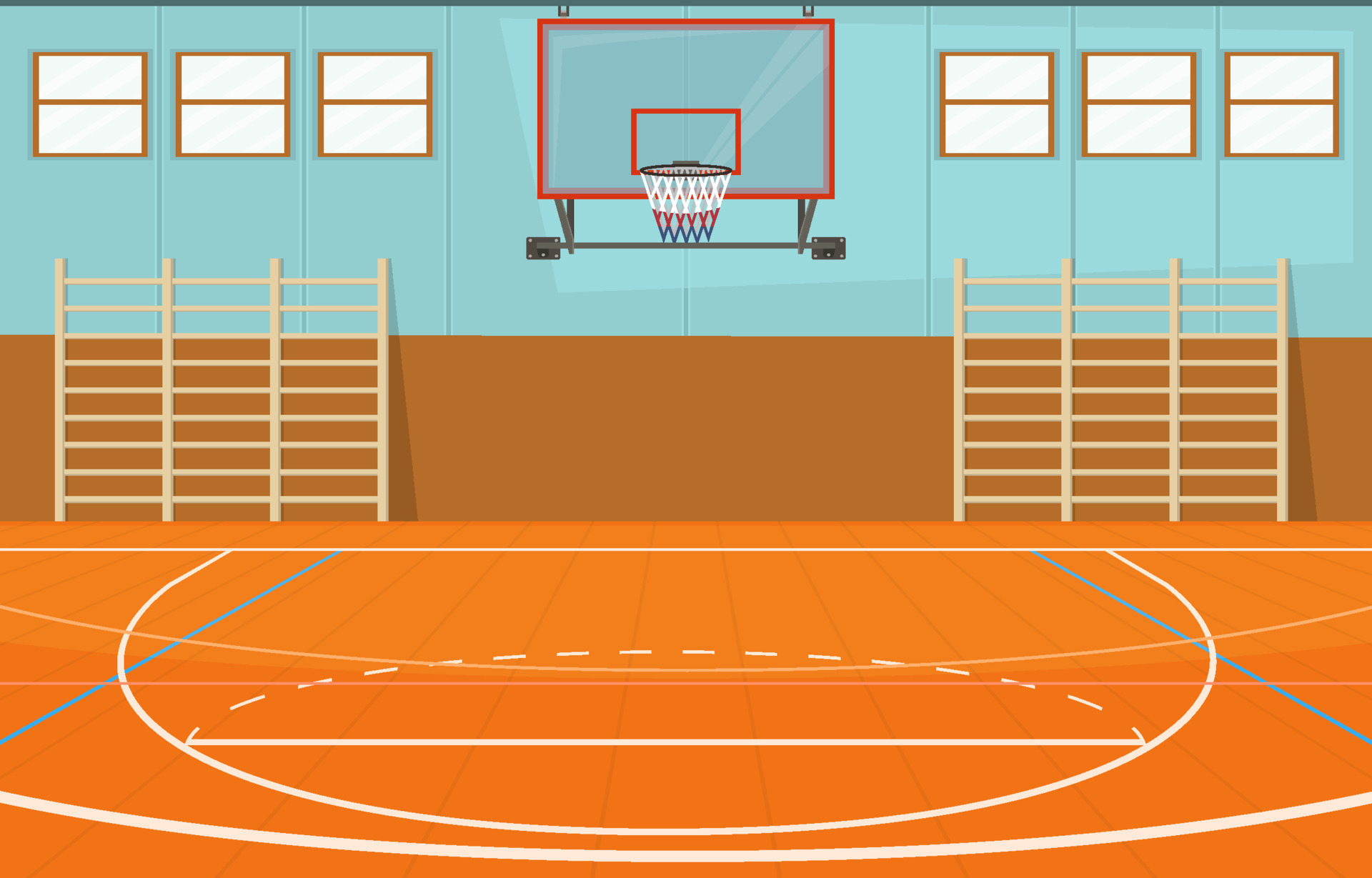 Basketball Court Indoor Concept 14424081 Vector Art at Vecteezy