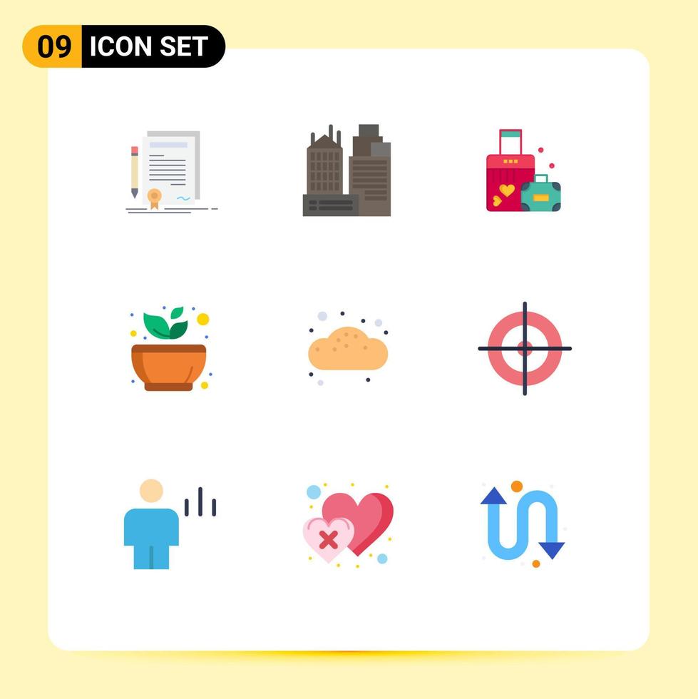 Universal Icon Symbols Group of 9 Modern Flat Colors of rest calm work mortar wedding Editable Vector Design Elements