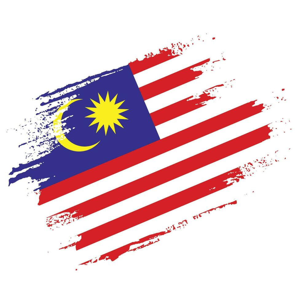 Professional Malaysia grunge flag vector