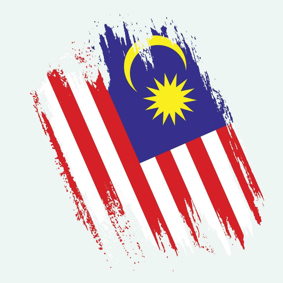 Colorful Malaysia grunge flag vector