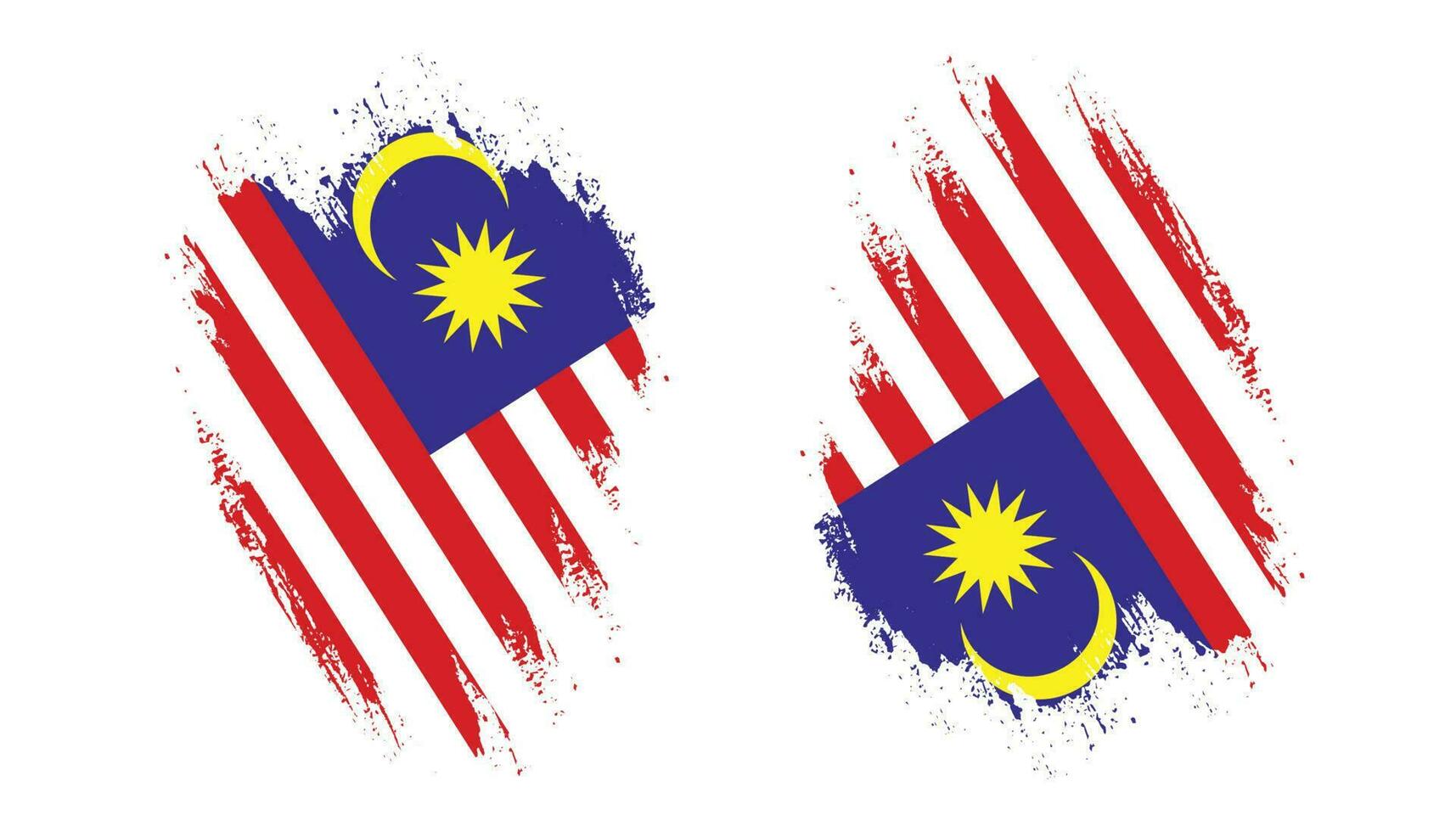 malasia angustiado grunge bandera vector conjunto