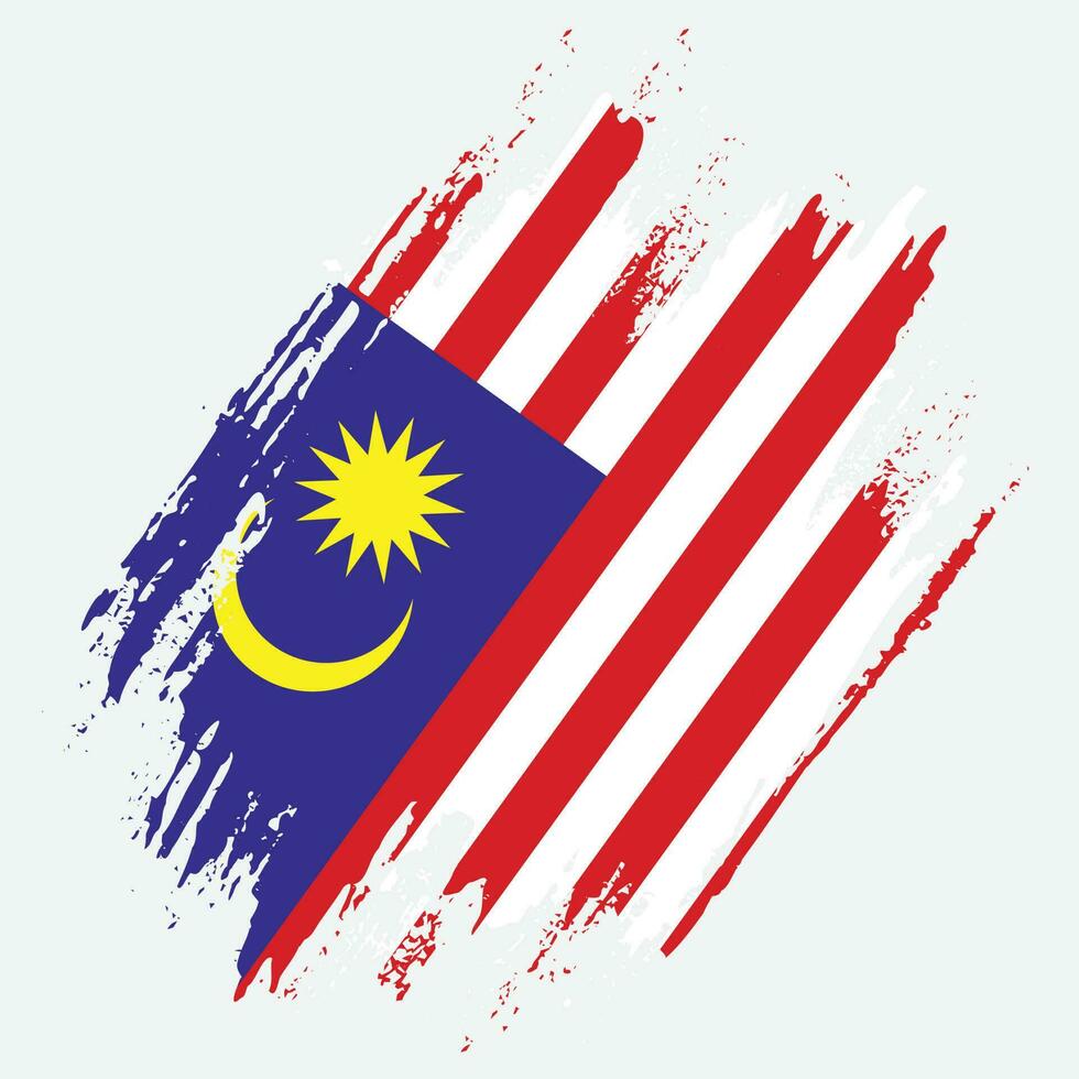 Creative Malaysia grunge flag vector