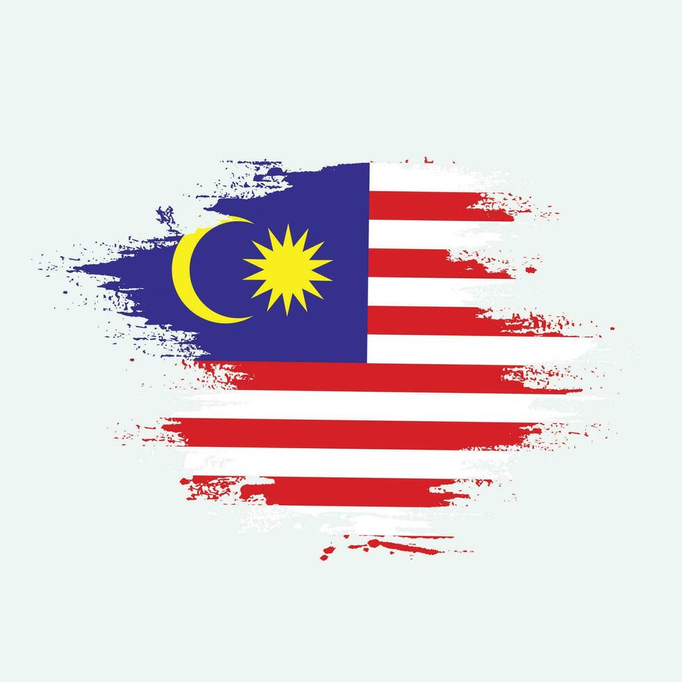 Vintage Malaysia grunge flag vector