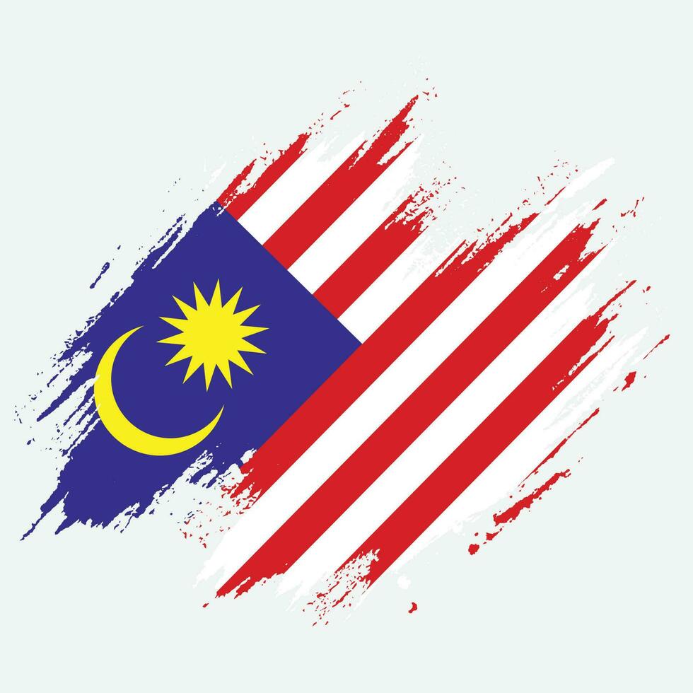 New creative Malaysia grunge flag vector