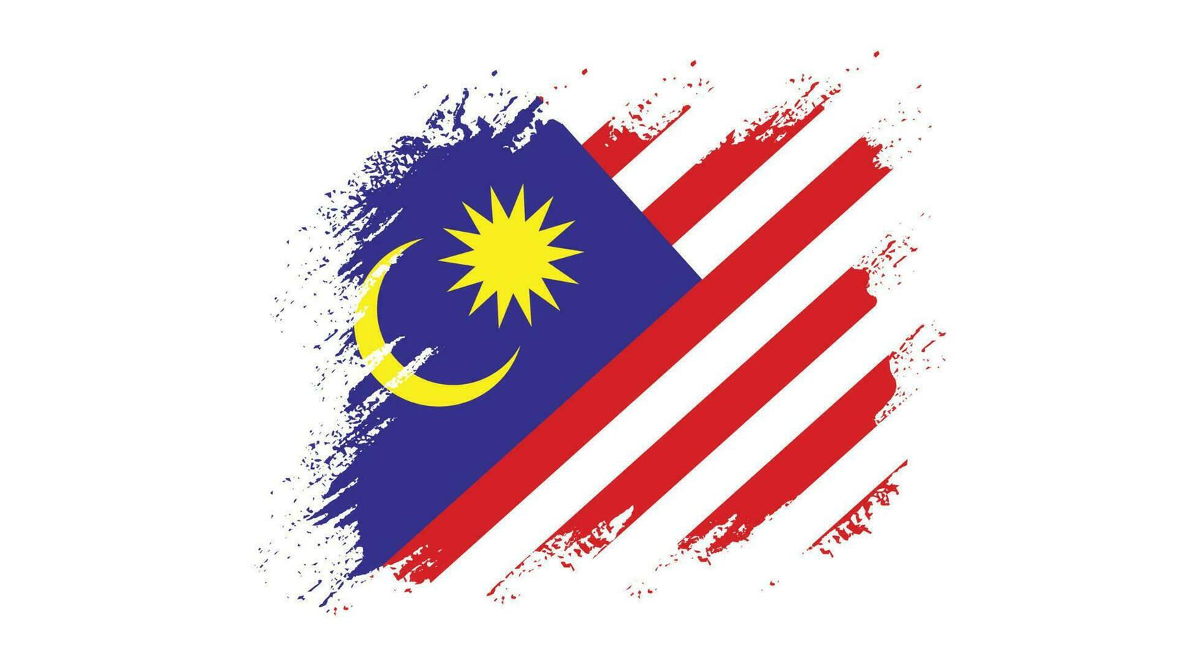 Professional brush effect Malaysia flag vector