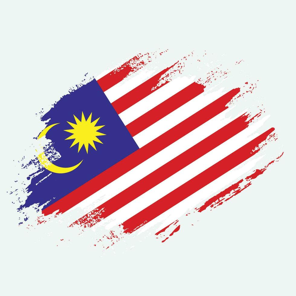 angustiado vintage grunge textura malasia bandera vector