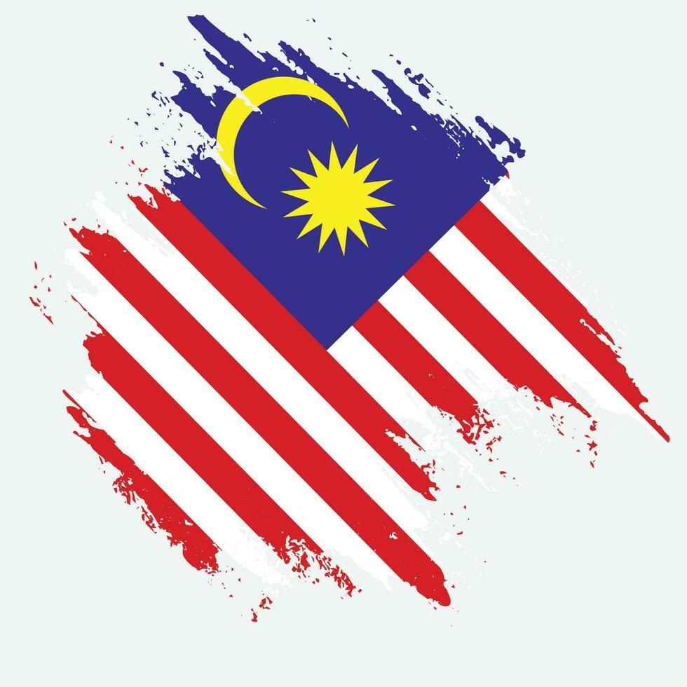 Graphic Malaysia grunge flag vector
