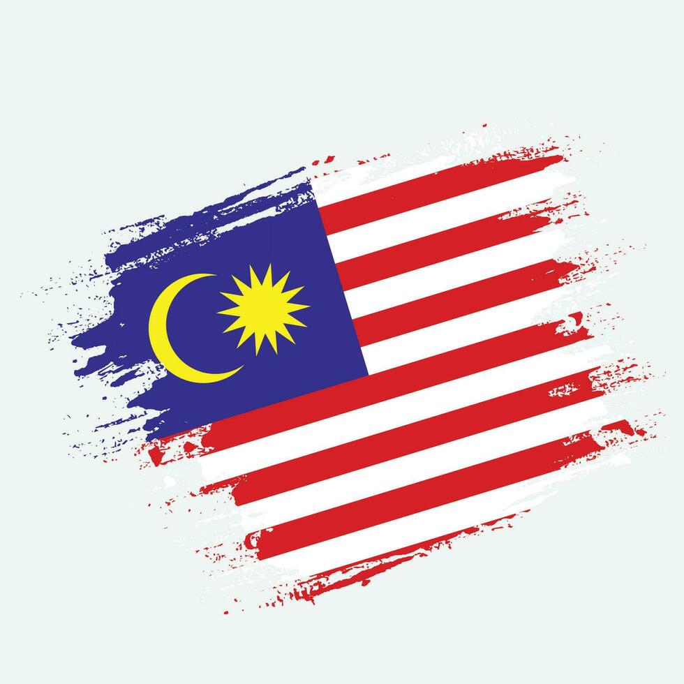Splash grungy Malaysia flag design vector