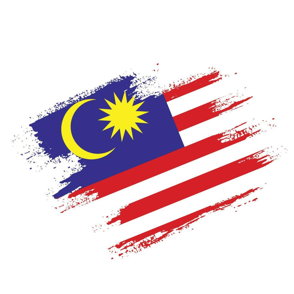 Abstract Malaysia grunge texture flag vector