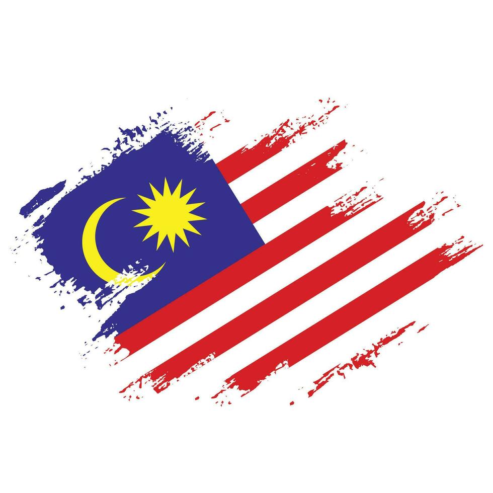 vector de bandera de malasia efecto de pincel colorido