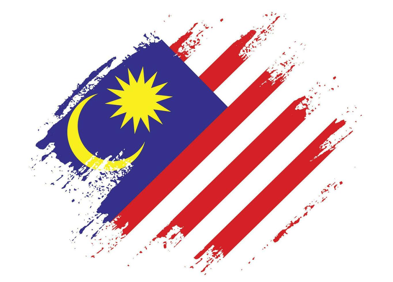 nuevo vector de bandera de malasia se desvaneció grunge