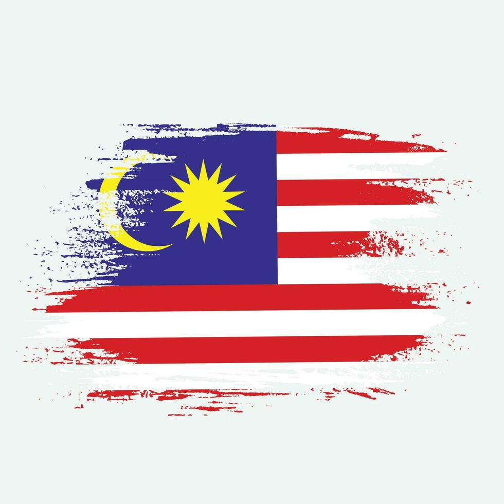 bandera de estilo grunge de malasia vector