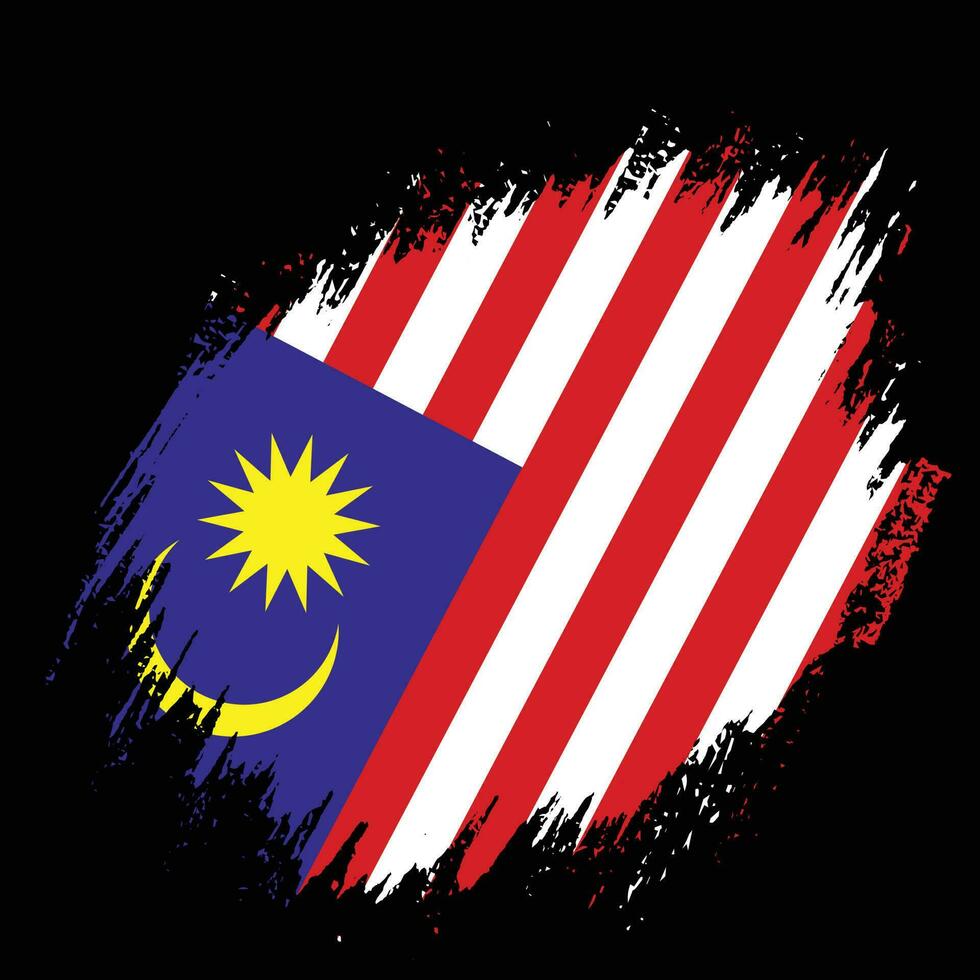 Malaysia grunge texture abstract flag vector