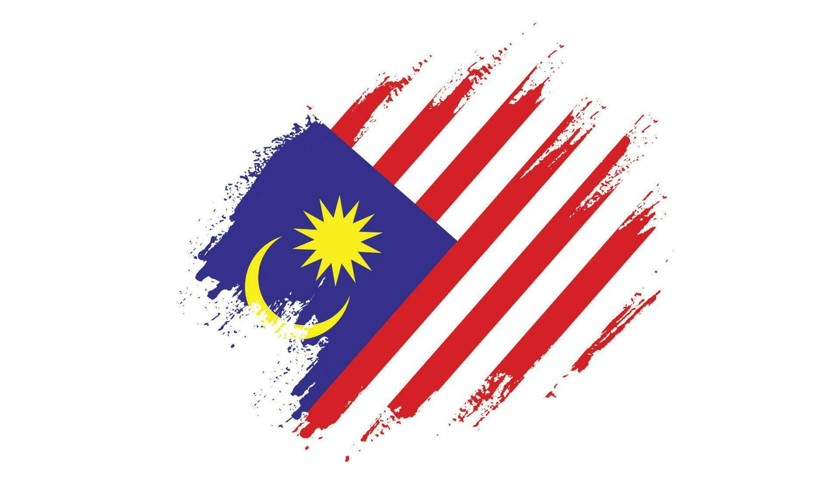 Malaysia hand paint colorful flag vector