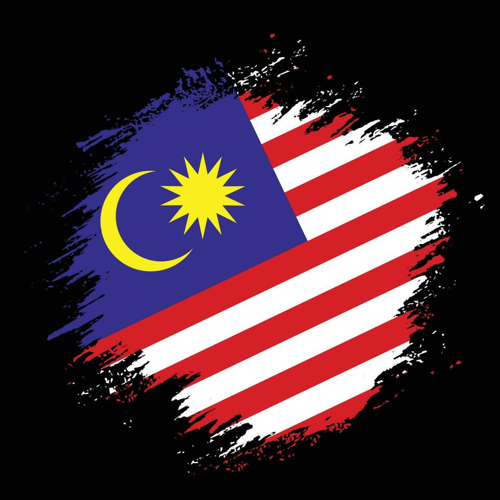 Professional brush effect Malaysia flag vector